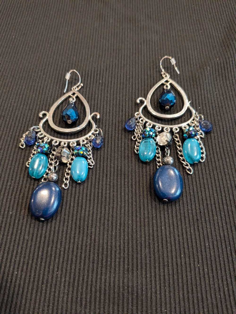 B#4: Boho Blue Teardrop Dangle Earrings